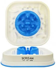 Scream Slow Feed Interactive Bowl 28x28x7cm Blue 3 Scream Slow Feed Interactive Bowl 28x28x7cm Blue