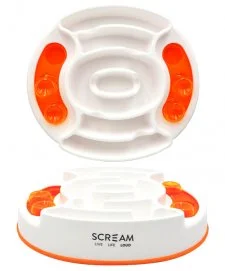 Scream Slow Feed Interactive Puzzle Bowl 28x28x7cm Orange 3 Scream Slow Feed Interactive Puzzle Bowl 28x28x7cm Orange