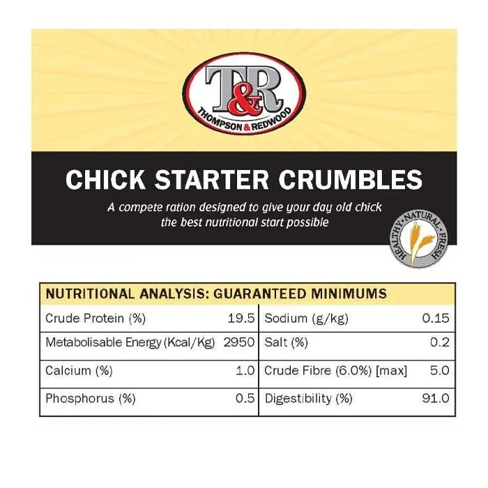 Thompson & Redwood Poultry Chick Starter Crumbles 20kg 4 Thompson & Redwood Poultry Chick Starter Crumbles 20kg - Image 2