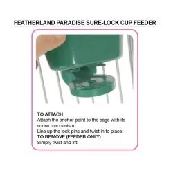Featherland Paradise Sure-Lock Cup Bird Feeder Small 295ml 7 Featherland Paradise Sure-Lock Cup Bird Feeder Small 295ml -Outlet Bird Food Store 96 26615 2