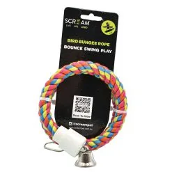Scream Bird Bungee Rope Sturdy Cotton Bird Toy Multicolour Small