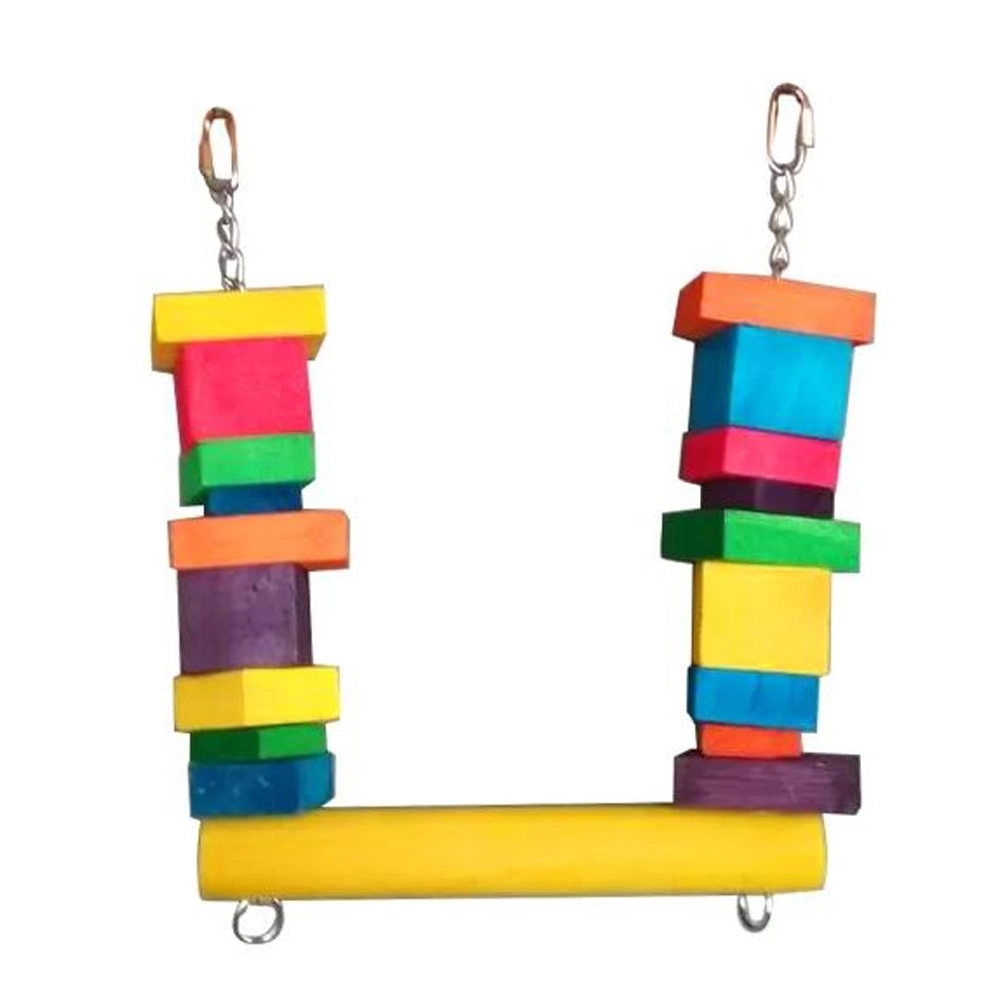 Cheeky Bird Block Swing Coloured Wooden Bird Toy 3 Cheeky Bird Block Swing Coloured Wooden Bird Toy