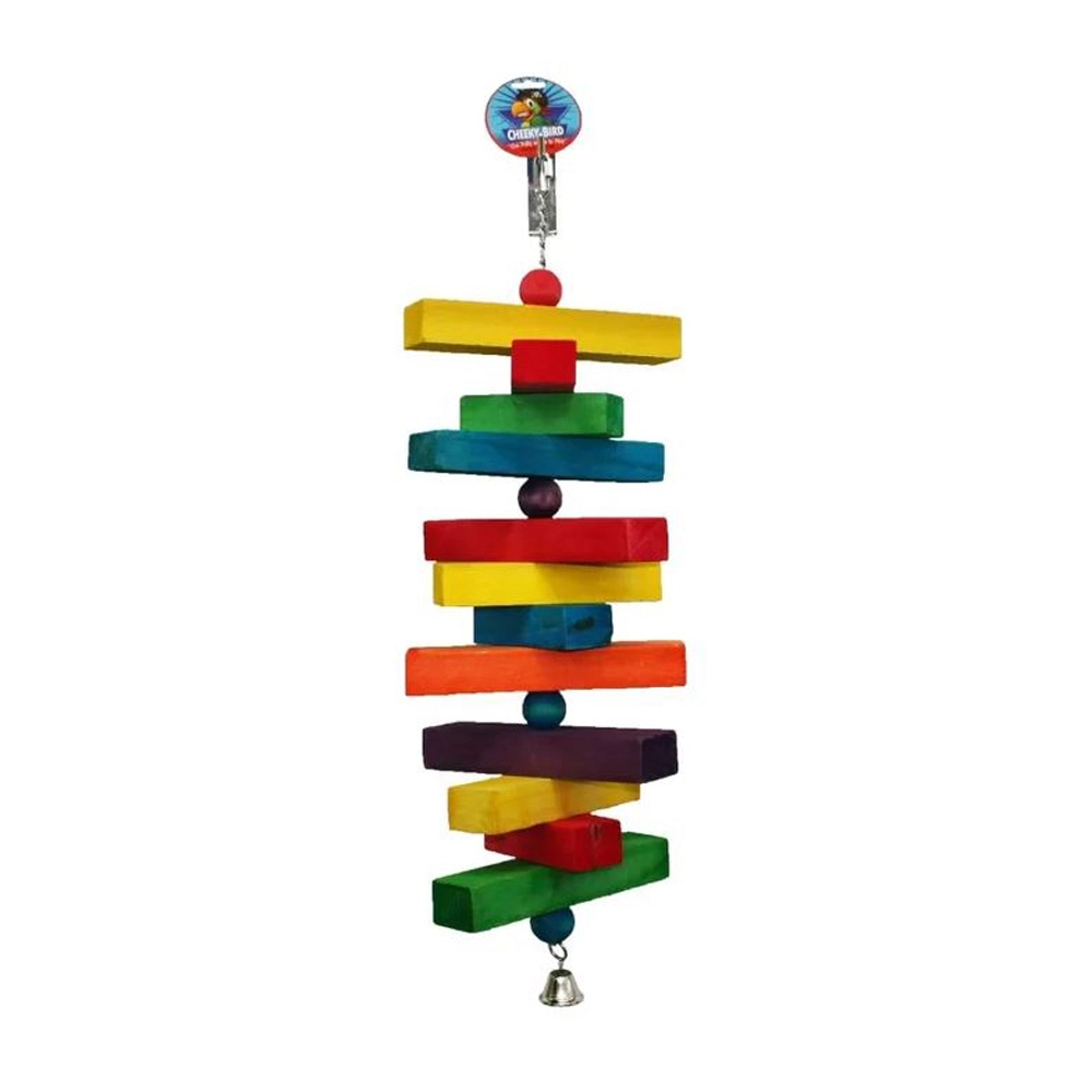 Cheeky Bird Block Stack Coloured Wooden Bird Toy Jumbo 3 Cheeky Bird Block Stack Coloured Wooden Bird Toy Jumbo