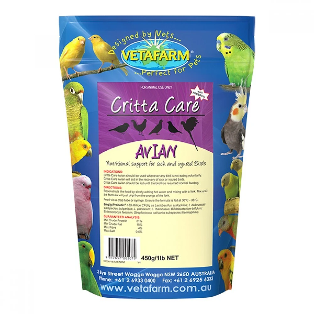 Vetafarm Avian Crittacare Birds Nutritional Support 450g 3 Vetafarm Avian Crittacare Birds Nutritional Support 450g