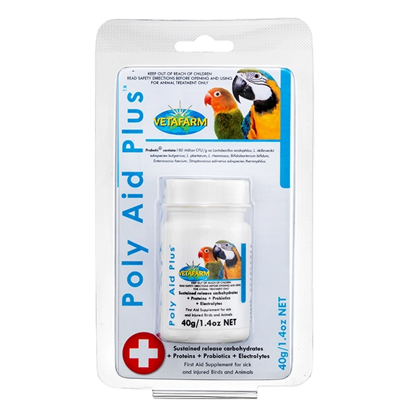 Vetafarm Poly-Aid Plus Supplement For Sick Injured Birds & Animals 40g 3 Vetafarm Poly-Aid Plus Supplement For Sick Injured Birds & Animals 40g