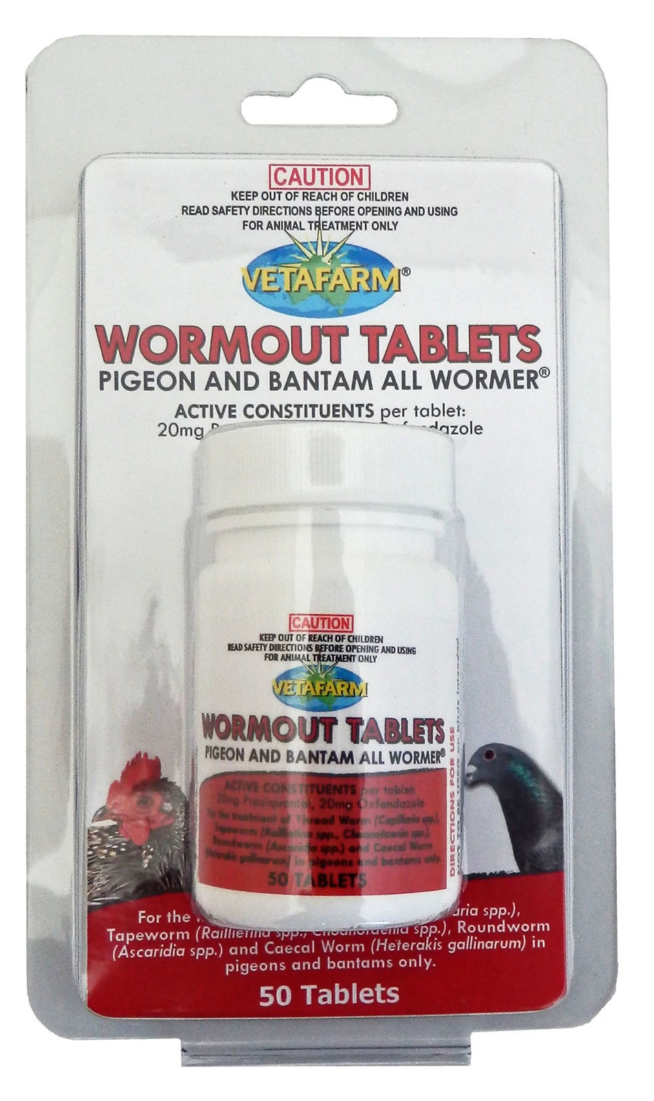 Vetafarm Pigeon And Bantam Wormout All Wormer Tablet 50 Pack 3 Vetafarm Pigeon And Bantam Wormout All Wormer Tablet 50 Pack